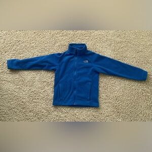 Big boys size small (7/8) The North Face full zip fleece jacket, royal blue